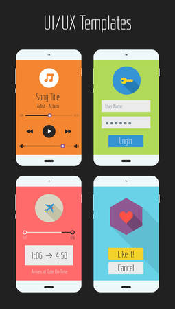 Flat Ui or UX mobile apps kitのイラスト素材