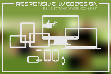 Flat responsive design kit of modern electronic gadgetsのイラスト素材