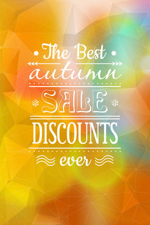 Vintage sale discount Autumn composition on modern blurred and polygonal backgroundのイラスト素材