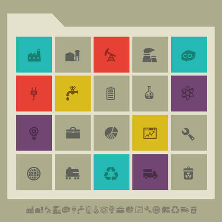 Modern flat design multicolored industrial icons collectionのイラスト素材