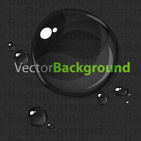 Transparent water drops on dark background with place for text, 10 EPSのイラスト素材