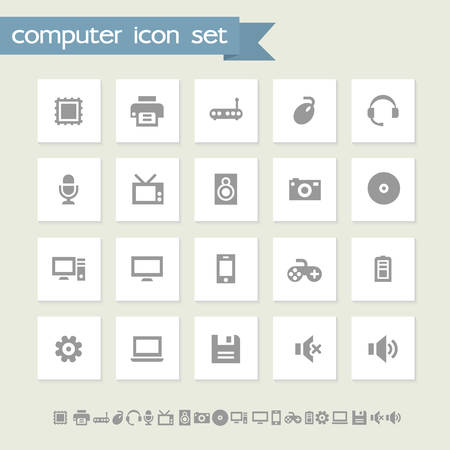 Modern flat design simple computer icons collectionのイラスト素材