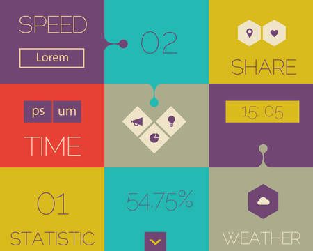 Flat design ui mobile abstract interface with modern hexagon and rhombus buttonsのイラスト素材