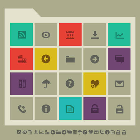 Modern flat design multicolored office 1 icons collectionのイラスト素材