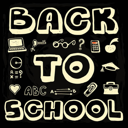 Back to School doodle text and design elementsのイラスト素材