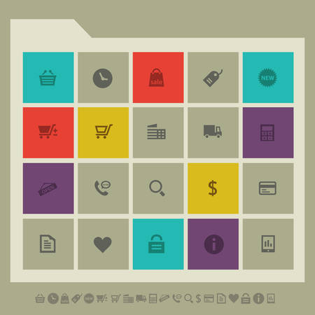 Modern flat design multicolored shopping icons collectionのイラスト素材