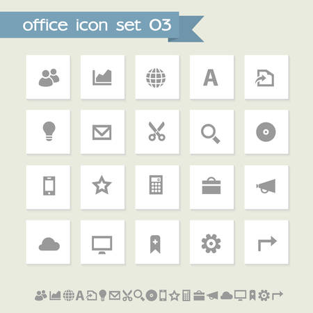 Modern flat design simple office icons collection, set 3のイラスト素材