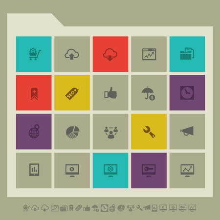 Modern flat design multicolored SEO icons collection, set 2のイラスト素材