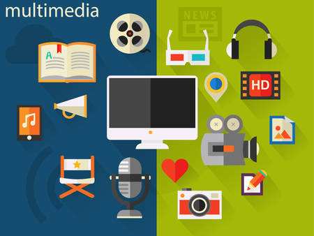Flat design abstract concept for multimedia industryのイラスト素材