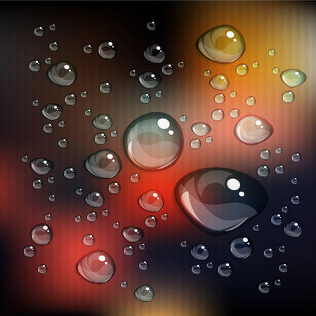 Transparent water drop on defocused background with place for textのイラスト素材