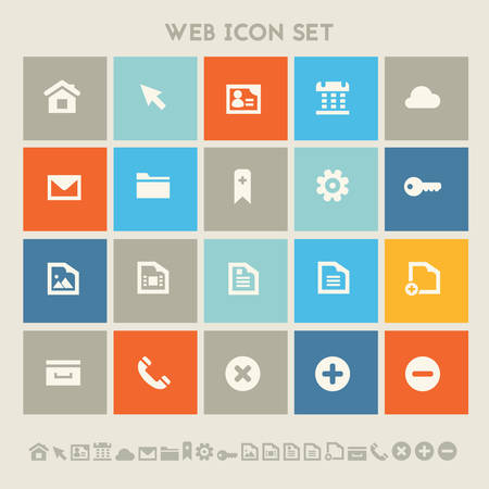 Modern flat design multicolored web icons collectionのイラスト素材