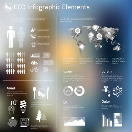 Abstract infographics template of human issues and ecological problemsのイラスト素材