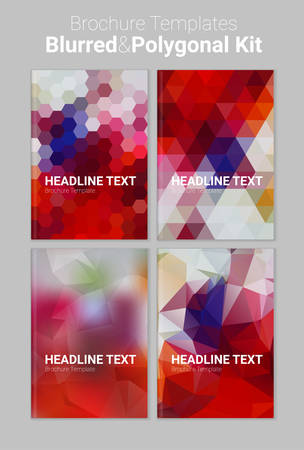 Abstract trendy vector blurred polygonal textured background brochure templatesのイラスト素材