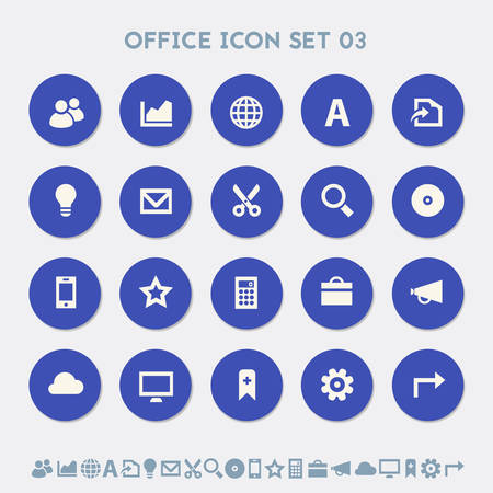 Modern flat design multicolored office 3 icons collectionのイラスト素材