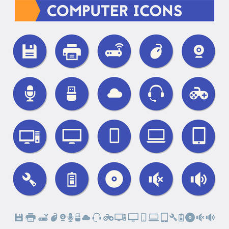 Modern flat design material computer icons collectionのイラスト素材