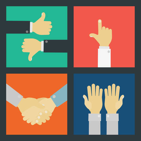 Businessman hands signs gestures collection.のイラスト素材