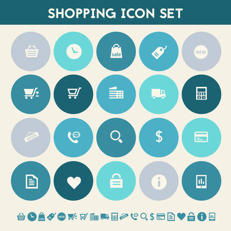 Modern flat design multicolored shopping icons collectionのイラスト素材