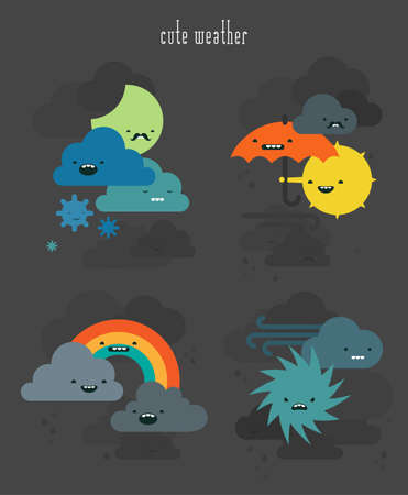 Cute weather characters collection, set 2の写真素材
