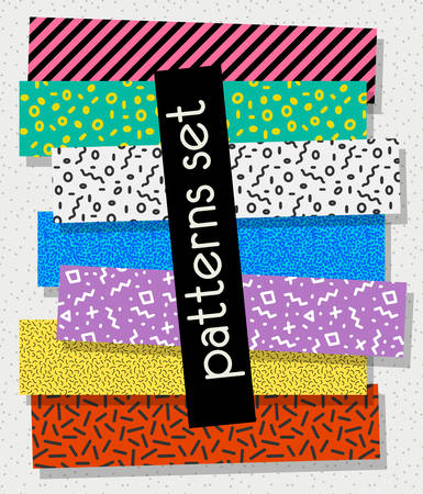 Abstract geometric design seamless patterns packのイラスト素材