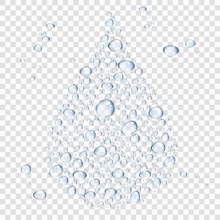 Abstract water drops, isolated on whiteのイラスト素材
