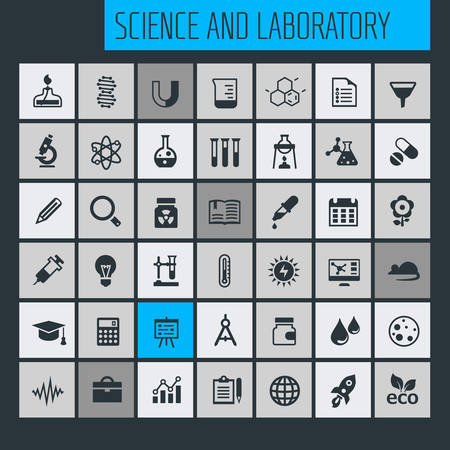 Science and Laboratory icon setのイラスト素材