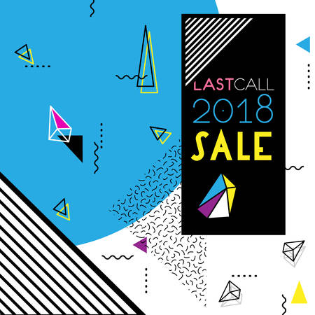 Abstract trendy vector Neo Material style background. Last Call Sale 2018のイラスト素材