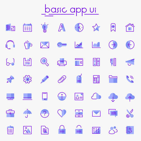 110 UI and UX big bold line icons collection, for mobile interfacesのイラスト素材