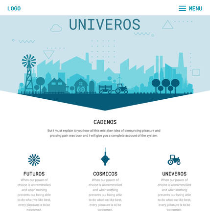 Trendy responsive landing page or one page website template for startups and apps.のイラスト素材