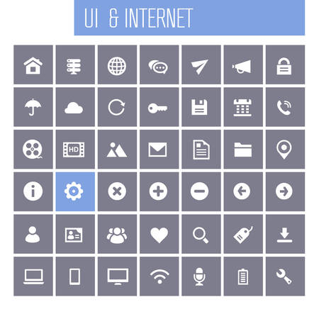 Trendy flat design big UI and Internet icons setのイラスト素材