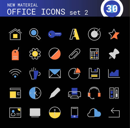 Office thin linear iconsのイラスト素材