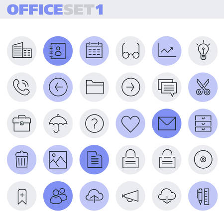 Inline Office Icons Collectionのイラスト素材
