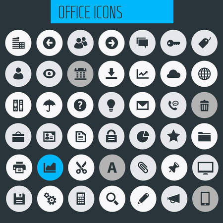 Trendy flat design big UI, UX and Office icons setのイラスト素材