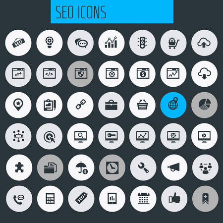 Trendy flat design big SEO icons setのイラスト素材