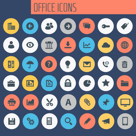 Big UI, UX and Office icon setのイラスト素材
