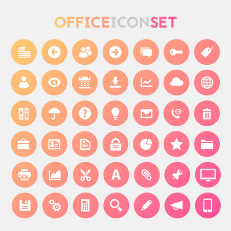Big UI, UX and Office icon setのイラスト素材
