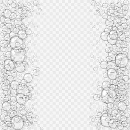 Transparent water or soap foam, isolated on light transparent background, easy to edit, 10 EPSの写真素材