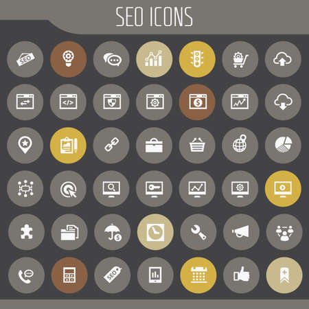 Big SEO icon set, trendy flat icons collectionの写真素材