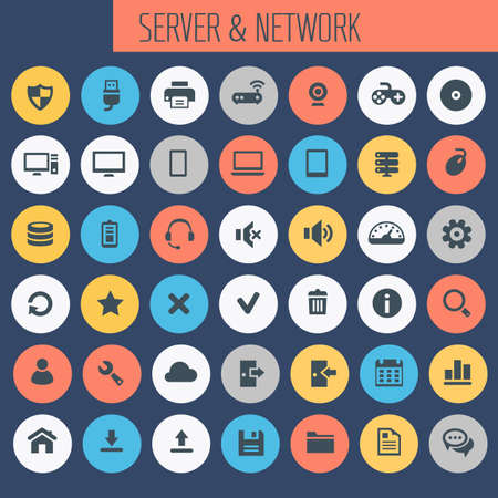 Big Computer Networks icon set, trendy line icons collectionの写真素材