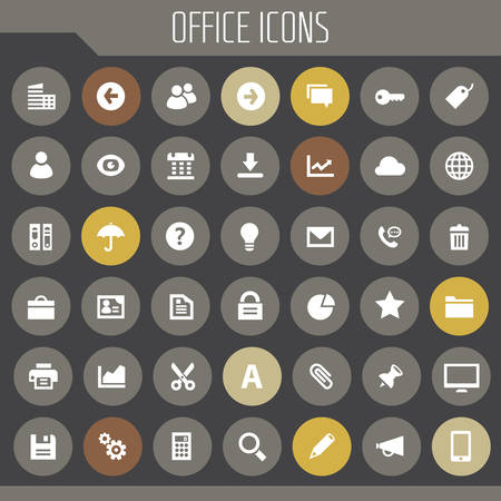 Big UI, UX and Office icon setのイラスト素材