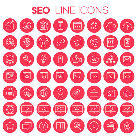 Trendy flat design big SEO icons setのイラスト素材