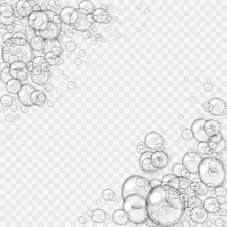 Abstract foam, water bubbles, isolated on light backgroundの写真素材
