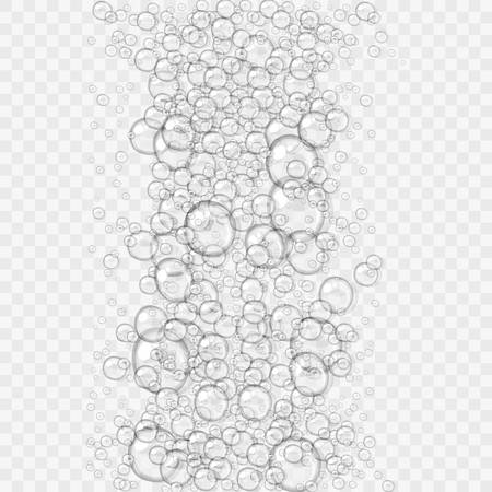 Transparent water or soap foam, isolated on light transparent background, easy to edit, 10 EPSのイラスト素材