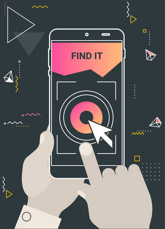 Augmented reality navigation and travel mobile app conceptのイラスト素材