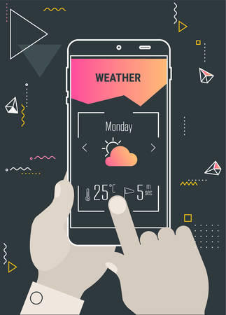 Augmented reality navigation and travel mobile app conceptのイラスト素材