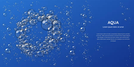 Abstract foam, water bubbles, isolated on blue backgroundのイラスト素材