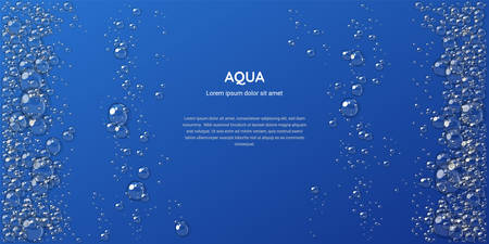 Abstract foam, water bubbles, isolated on blue backgroundのイラスト素材