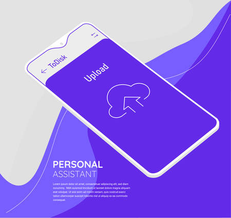 Augmented reality personal cloud storage mobile app conceptのイラスト素材