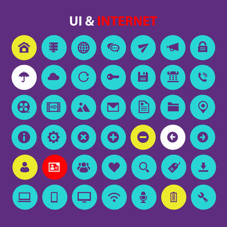 Big UI and Internet icon set, trendy flat iconsのイラスト素材