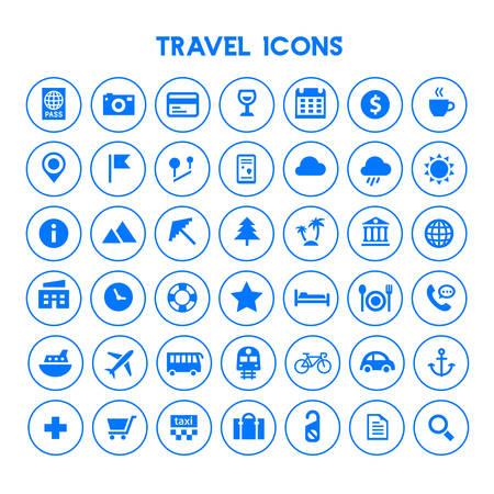 Big Tourism and Travel icon set, trendy flat iconsのイラスト素材