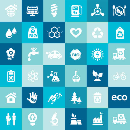Trendy ecological and natural green icons collectionのイラスト素材